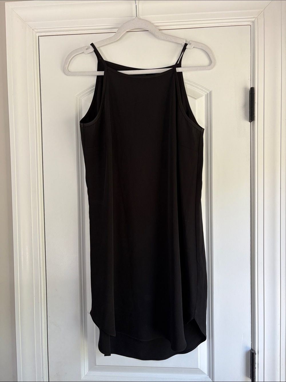 Aqua Black High-Low Slip Dress